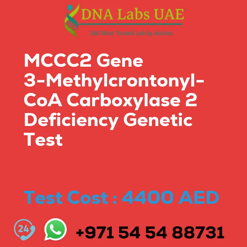 MCCC2 Gene 3-Methylcrontonyl-CoA Carboxylase 2 Deficiency Genetic Test sale cost 4400 AED