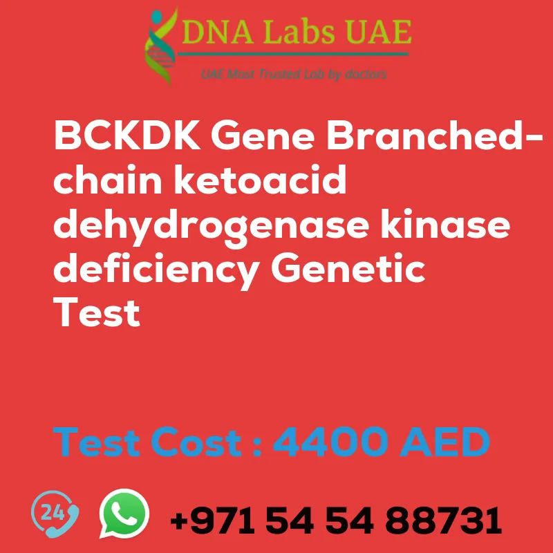 BCKDK Gene Branched-chain ketoacid dehydrogenase kinase deficiency Genetic Test sale cost 4400 AED